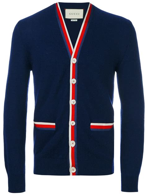 blue gucci cardigan|gucci web cardigan.